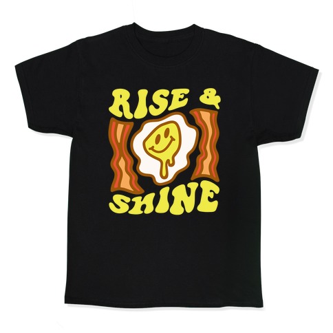Rise And Shine Smiley Face Groovy Aesthetic Kids T-Shirt