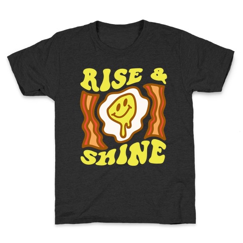 Rise And Shine Smiley Face Groovy Aesthetic Kids T-Shirt