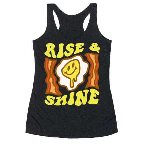 Rise And Shine Smiley Face Groovy Aesthetic Racerback Tank Top