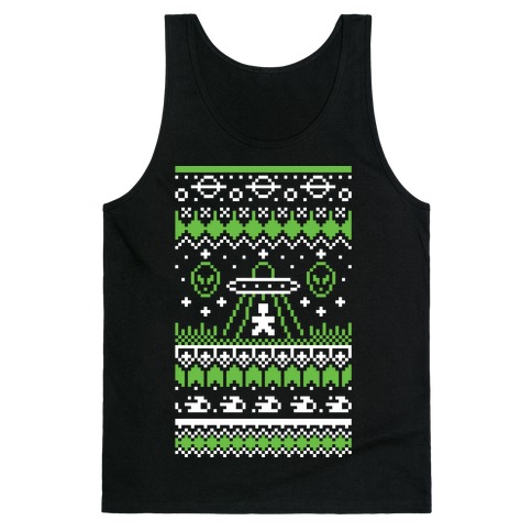 Ugly Alien Christmas Sweater Tank Top