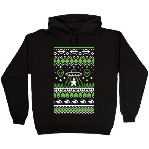 Ugly Alien Christmas Sweater Hooded Sweatshirt