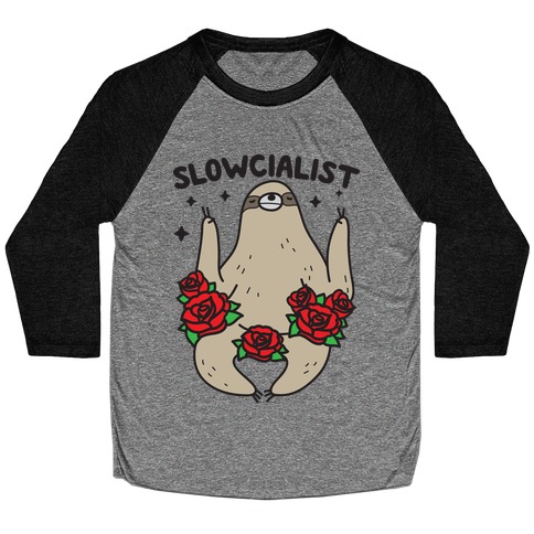 Slowcialist - Socialist Sloth Baseball Tee