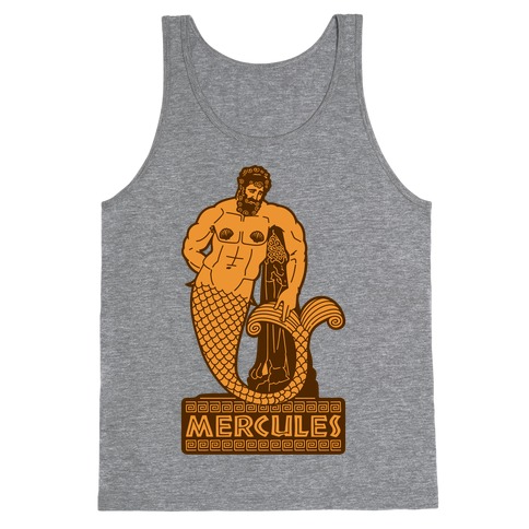 Mercules Merman Hercules Parody White Print Tank Top