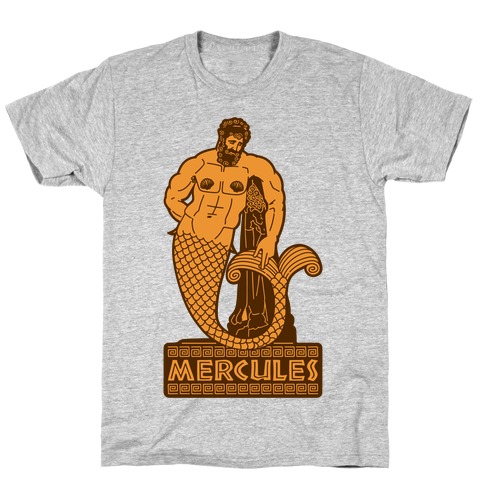 Mercules Merman Hercules Parody White Print T-Shirt