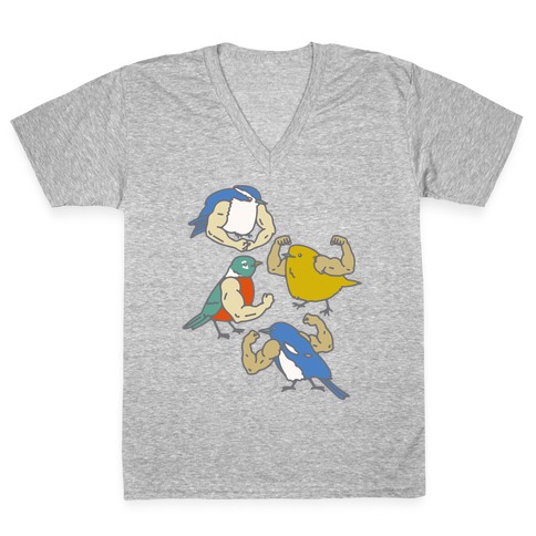Buff Birds V-Neck Tee Shirt