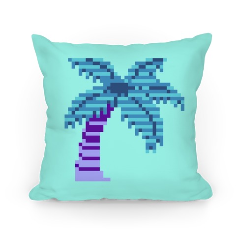 8-Bit Vaporwave Palm Tree Pillow