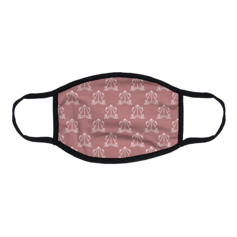 Origami Frog Pattern Dusty Rose Flat Face Mask