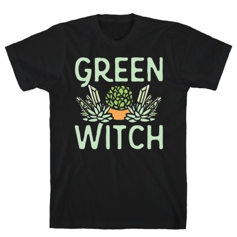 Green Witch White Print T-Shirt