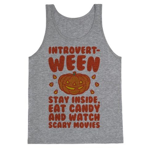 Introvert-ween Introverted Halloween Mashup Parody Tank Top