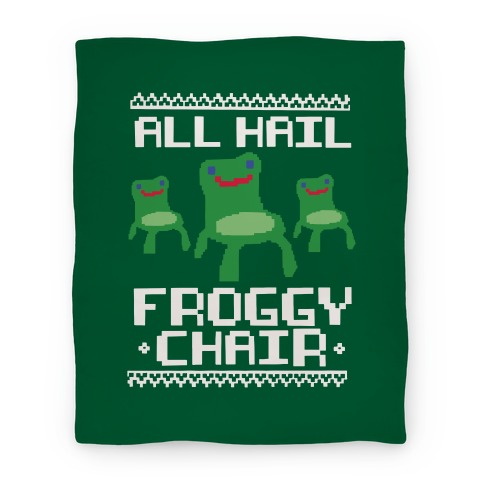 All Hail Froggy Chair Ugly Sweater Blanket