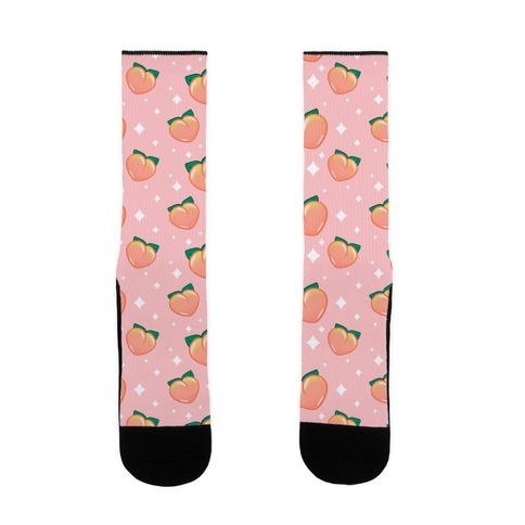 Peaches N' Sparkles Pattern Pink Sock