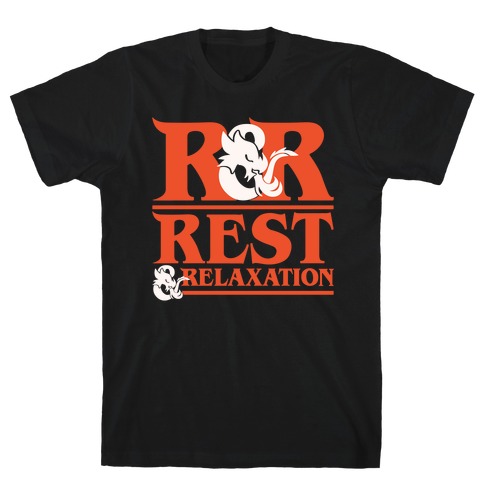 Rest & Relaxation D&D Parody White Print T-Shirt