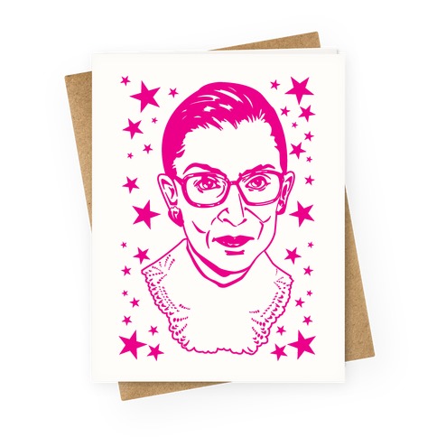 Hot Pink Ruth Bader Ginsburg Greeting Card