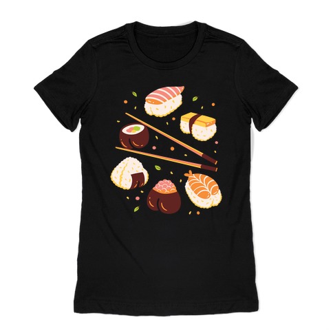 Subtle Sushi Booty Womens T-Shirt
