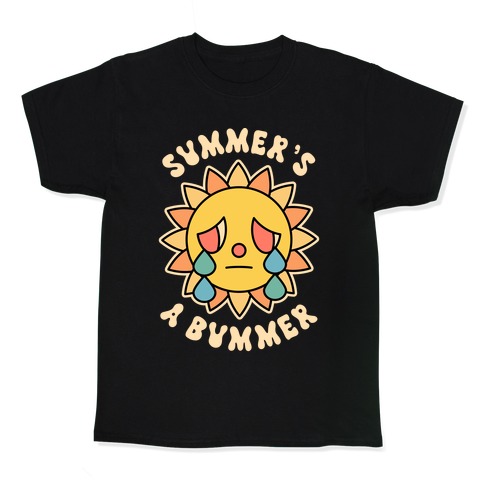 Summer's A Bummer (Retro Sad Sun) Kids T-Shirt