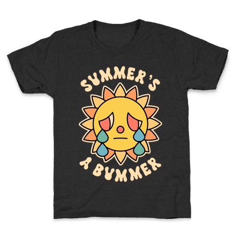 Summer's A Bummer (Retro Sad Sun) Kids T-Shirt