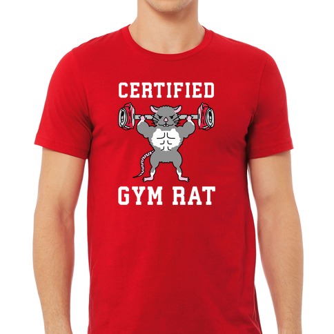 Men's Funny Gym Rat T Shirt workout fitness bodybuilding muscle biceps  weight