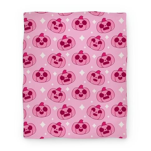 Kawaii Pumpkins Pattern Pink Blanket