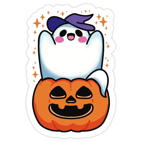 Cute Halloween Ghost Die Cut Sticker