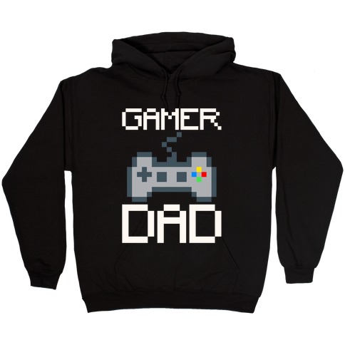 Gamer Dad White Print Hooded Sweatshirt