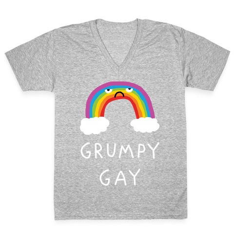 Grumpy Gay V-Neck Tee Shirt