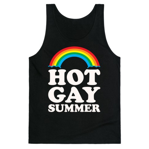 Hot Gay Summer Parody White Print Tank Top