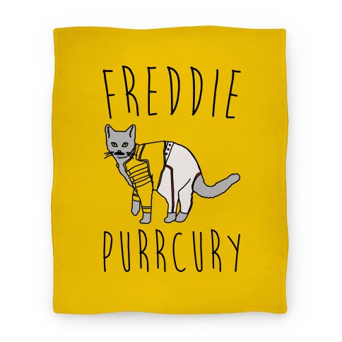 Freddie Purrcury Cat Parody Blanket