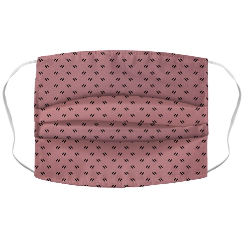 Dainty Dashes Pattern Dusty Pink Accordion Face Mask