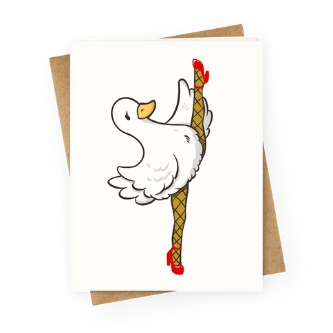 Duck Dance Pin-up Legs Greeting Card