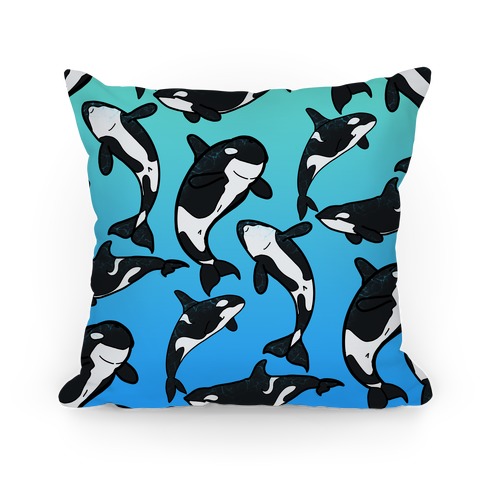 Ocean Orca Whale Pattern Pillow