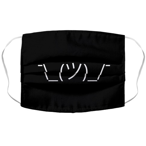 Shrug Emoji Black Accordion Face Mask
