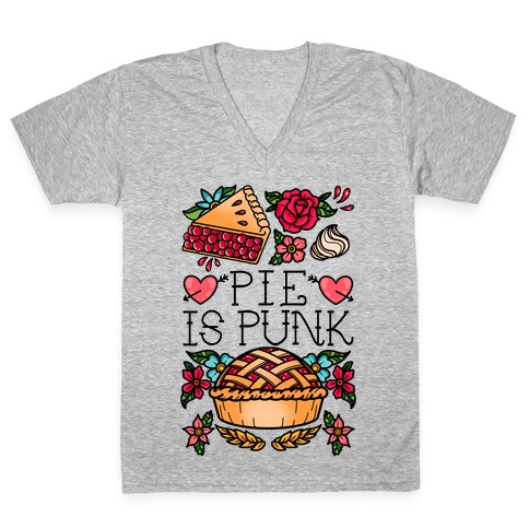 Pie Is Punk V-Neck Tee Shirt