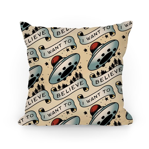 I Want to Believe (Old School Tattoo) Pillow
