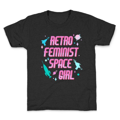 Retro Feminist Space Girl Kids T-Shirt