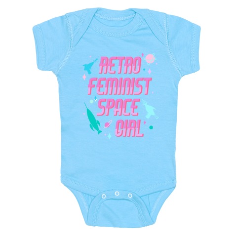 Retro Feminist Space Girl Baby One-Piece