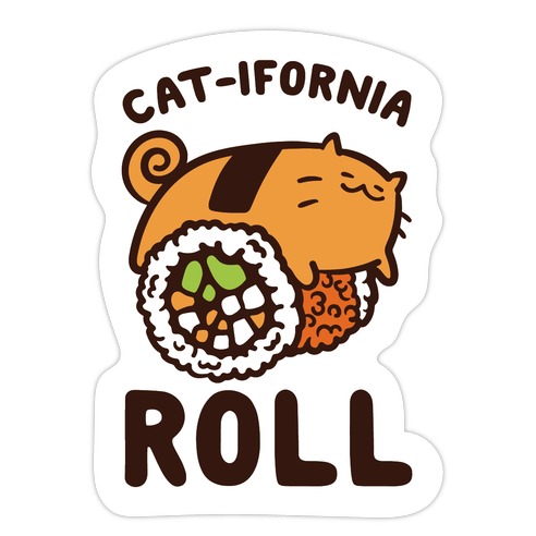California Cat Roll Die Cut Sticker