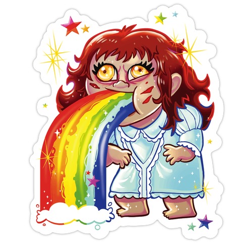 90's Rainbow Barfing Exorcist Die Cut Sticker