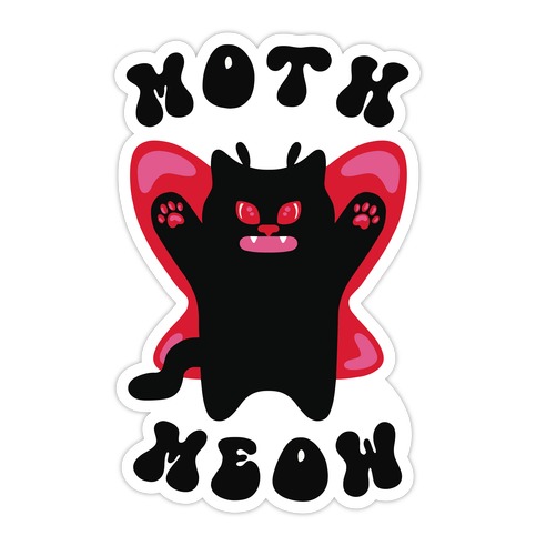 Moth Meow Die Cut Sticker