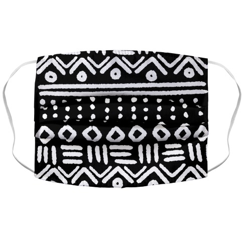 Abstract Geometric Black and White Boho Pattern Accordion Face Mask