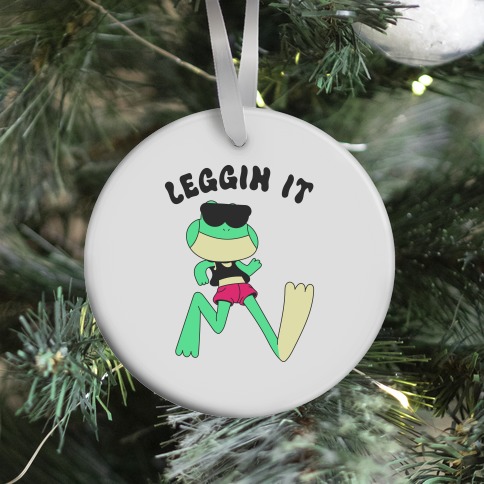 Leggin' It Frog Ornament