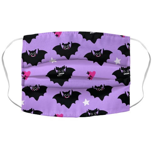Pastel Goth Bats Pattern Accordion Face Mask