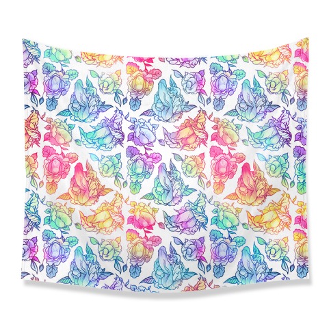 Floral Penis Rainbow Tapestry