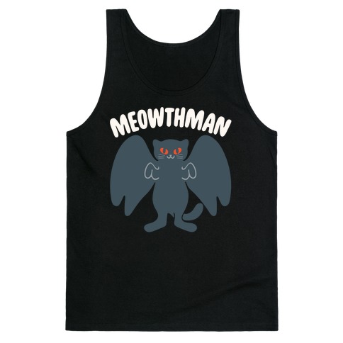 Meowthman Mothman Cat Parody White Print Tank Top