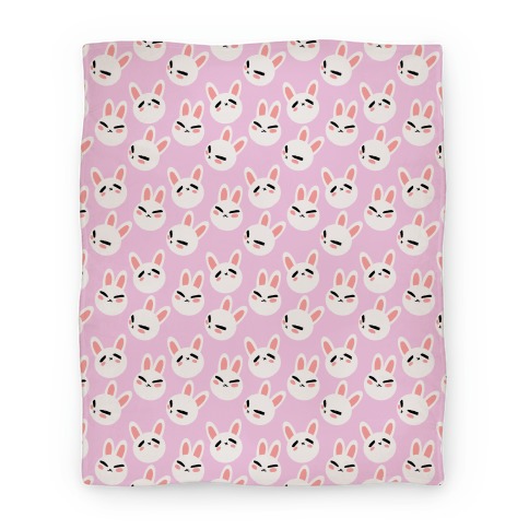 BunBun Pattern Pink Blanket