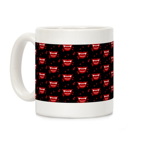 Red Vampire Lips Pattern Coffee Mug