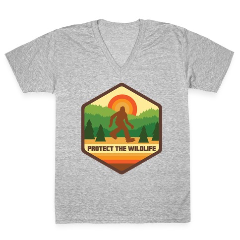 Protect The Wildlife (Bigfoot) V-Neck Tee Shirt
