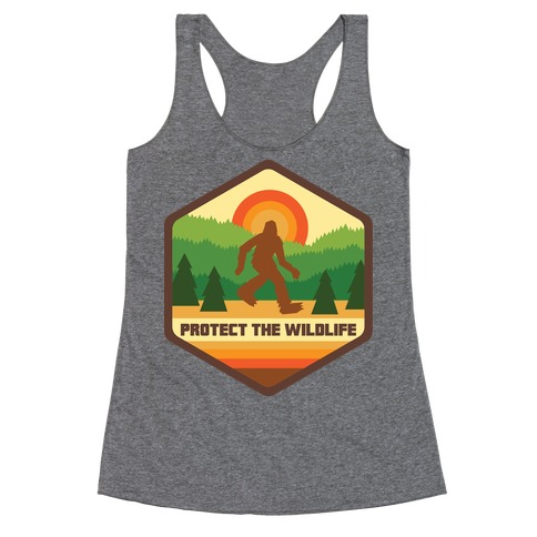 Protect The Wildlife (Bigfoot) Racerback Tank Top