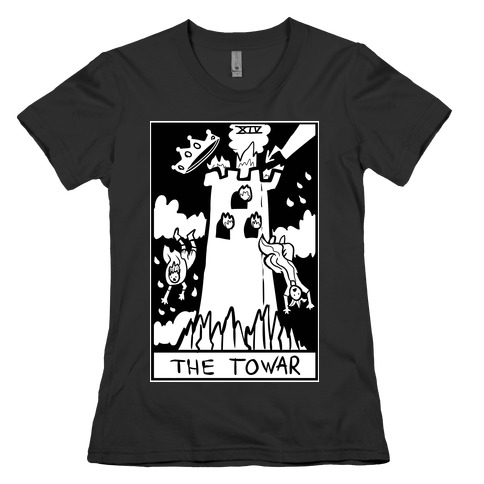 Badly Drawn Tarots: The Tower Womens T-Shirt