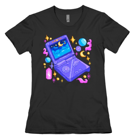 Pixelated Witchy Game Boy Womens T-Shirt
