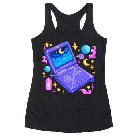 Pixelated Witchy Game Boy Racerback Tank Top